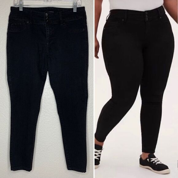 Torrid Denim Black High Rise Skinny Jeggings - Picture 1 of 13